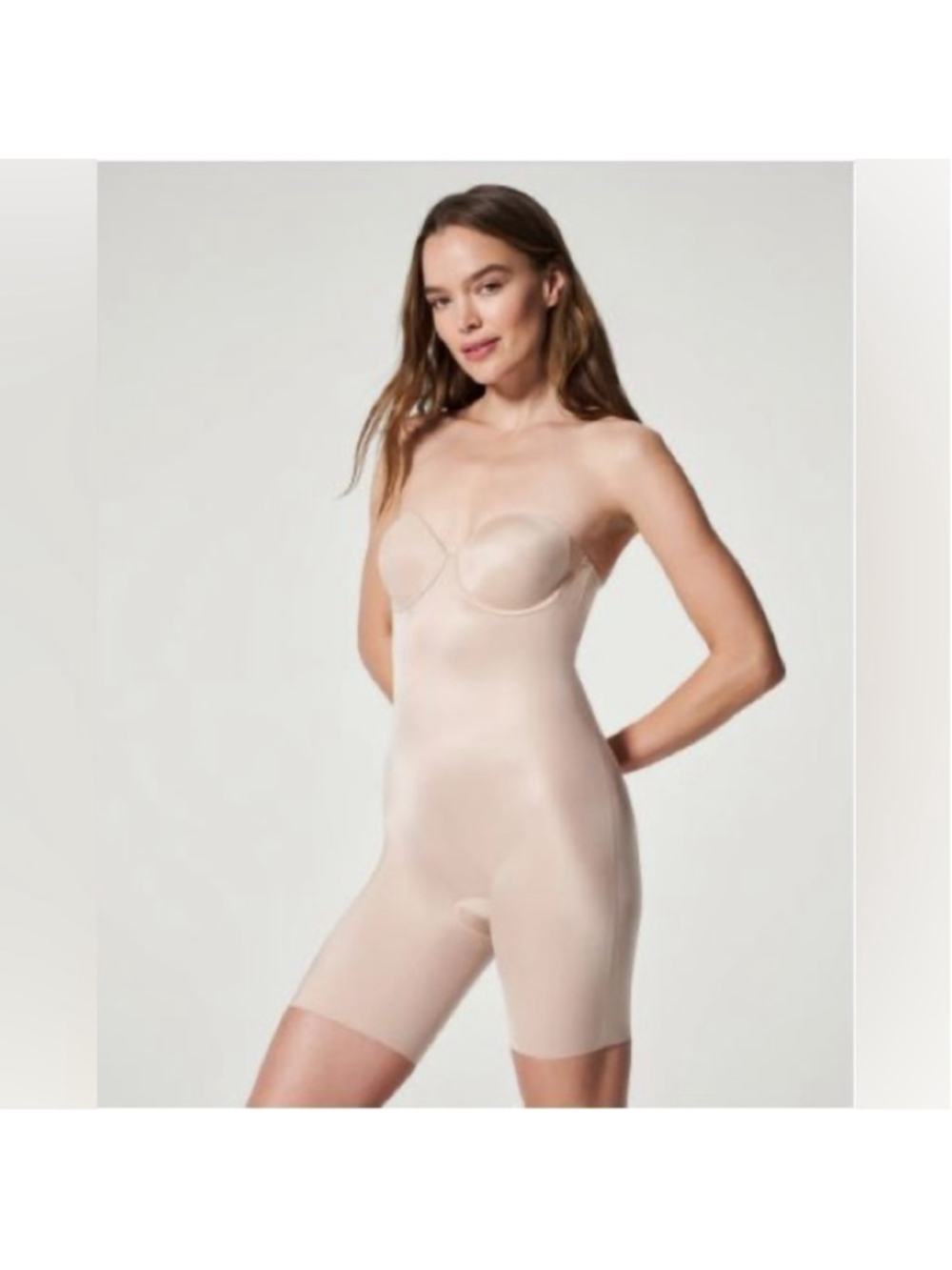SPANX Suit Your Fancy Small Light Beige Shapewear Bodysuit